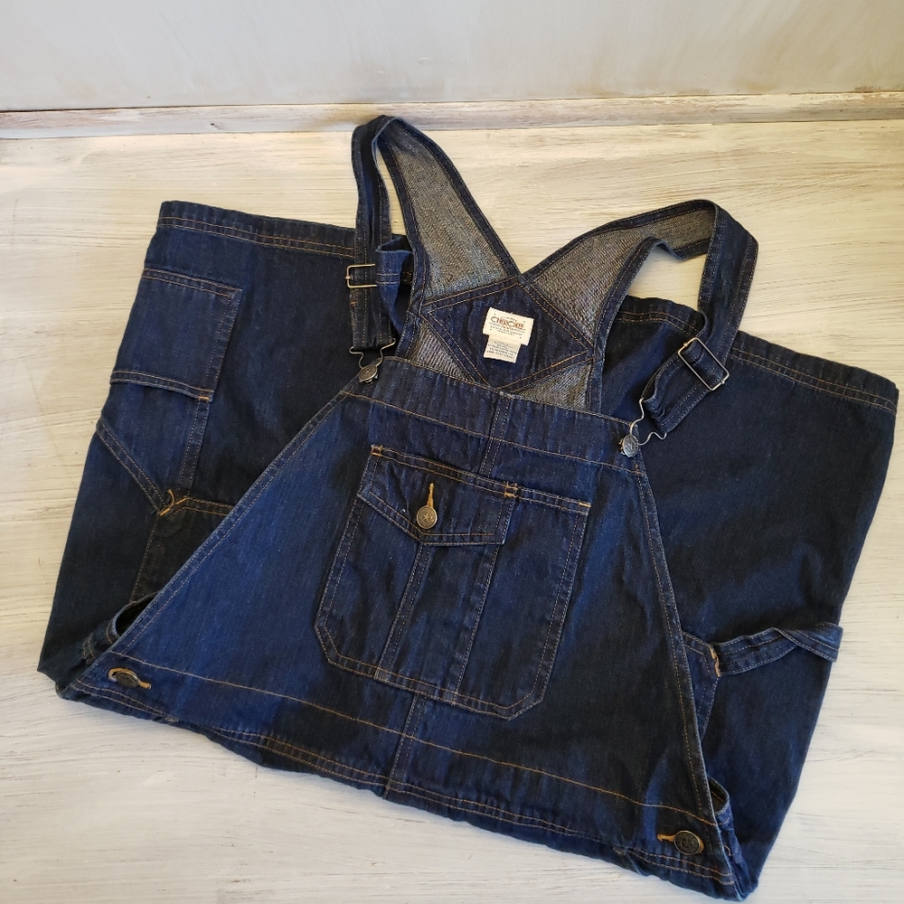 Cherokee Dark Wash Overall Jean Shorts